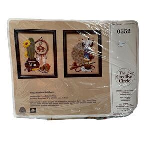 The Creative Circle Crewel Embroidery Kit #0552 Indian Artifacts 1987 Vintage